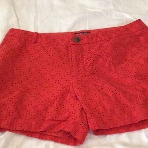 Merona Red Eyelet Lined Shorts Size 6